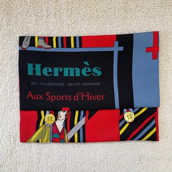 Hermes Silk small pouch Aux Sports d'Hiver - Picture 2 of 10